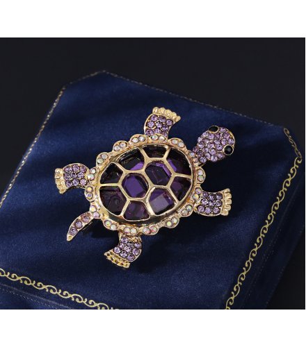 XSB187 - Gemstone Turtle Brooch